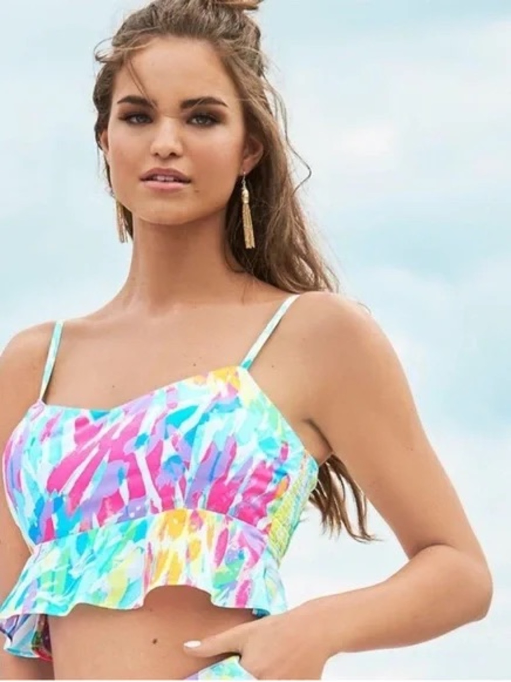 Lilly Pulitzer Linnea Sparkling Sands crop top sz 6